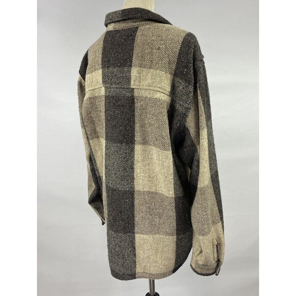 Structure Expedition Gear Shacket Plaid Shirt Medium Button Down Pockets Neutral - Picture 4 of 9